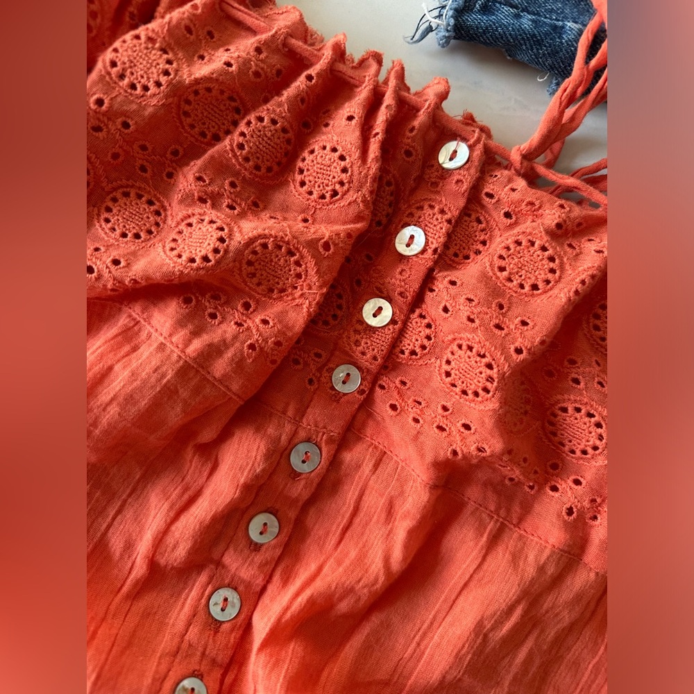 Free People Eyelet You A lot Crop - Picture 6 of 12